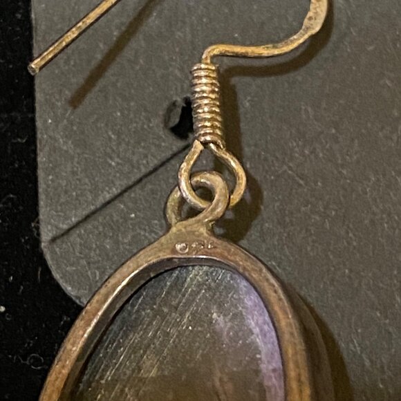 1" x 5/8" Chaorite Purple Sterling Silver 925 Dangle Earrings - Picture 7 of 7